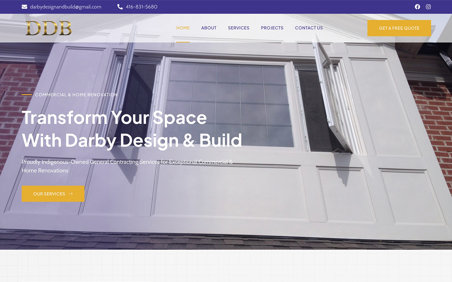 DDB Contracting Website Design