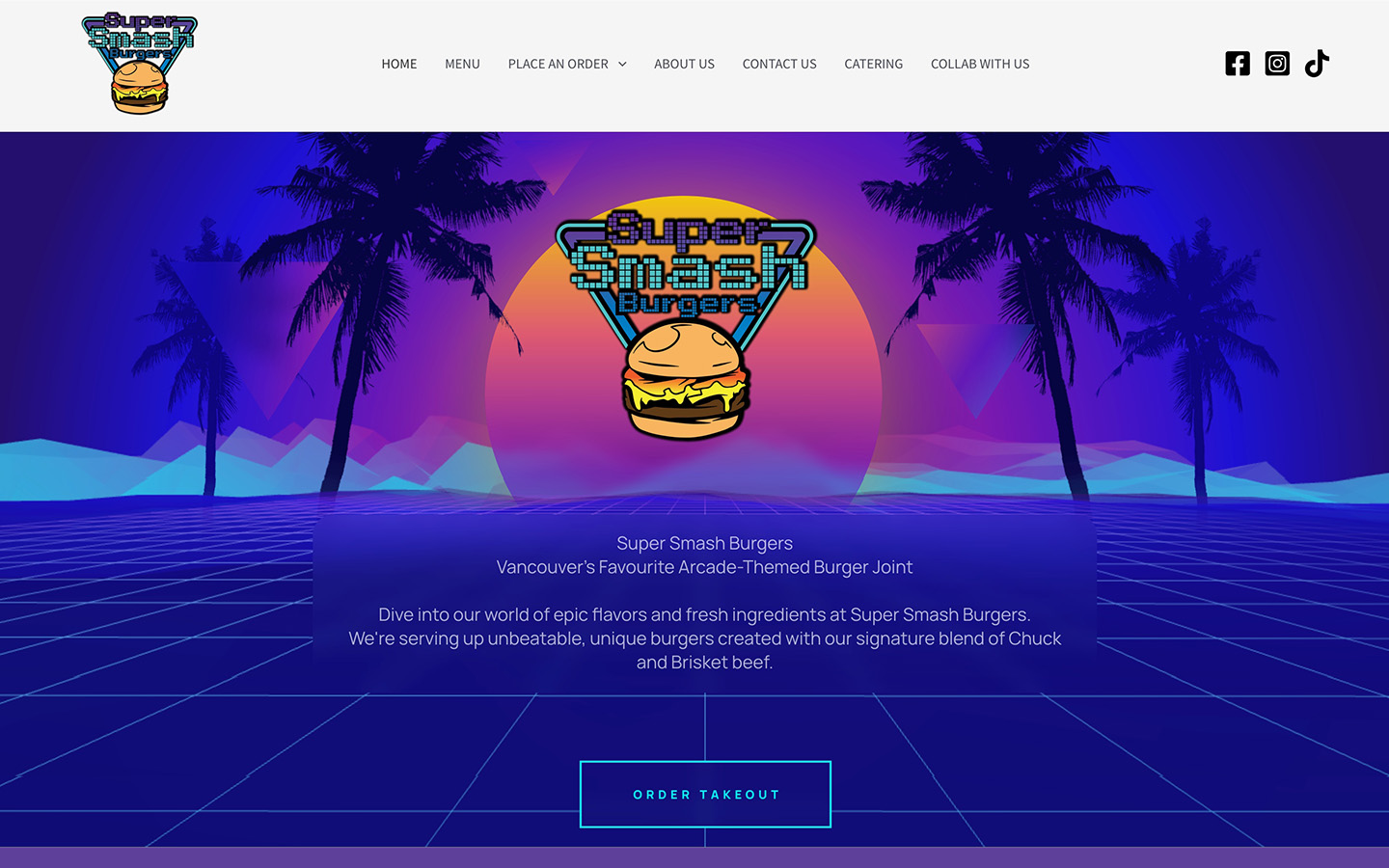 Super Smash Burgers Website Design
