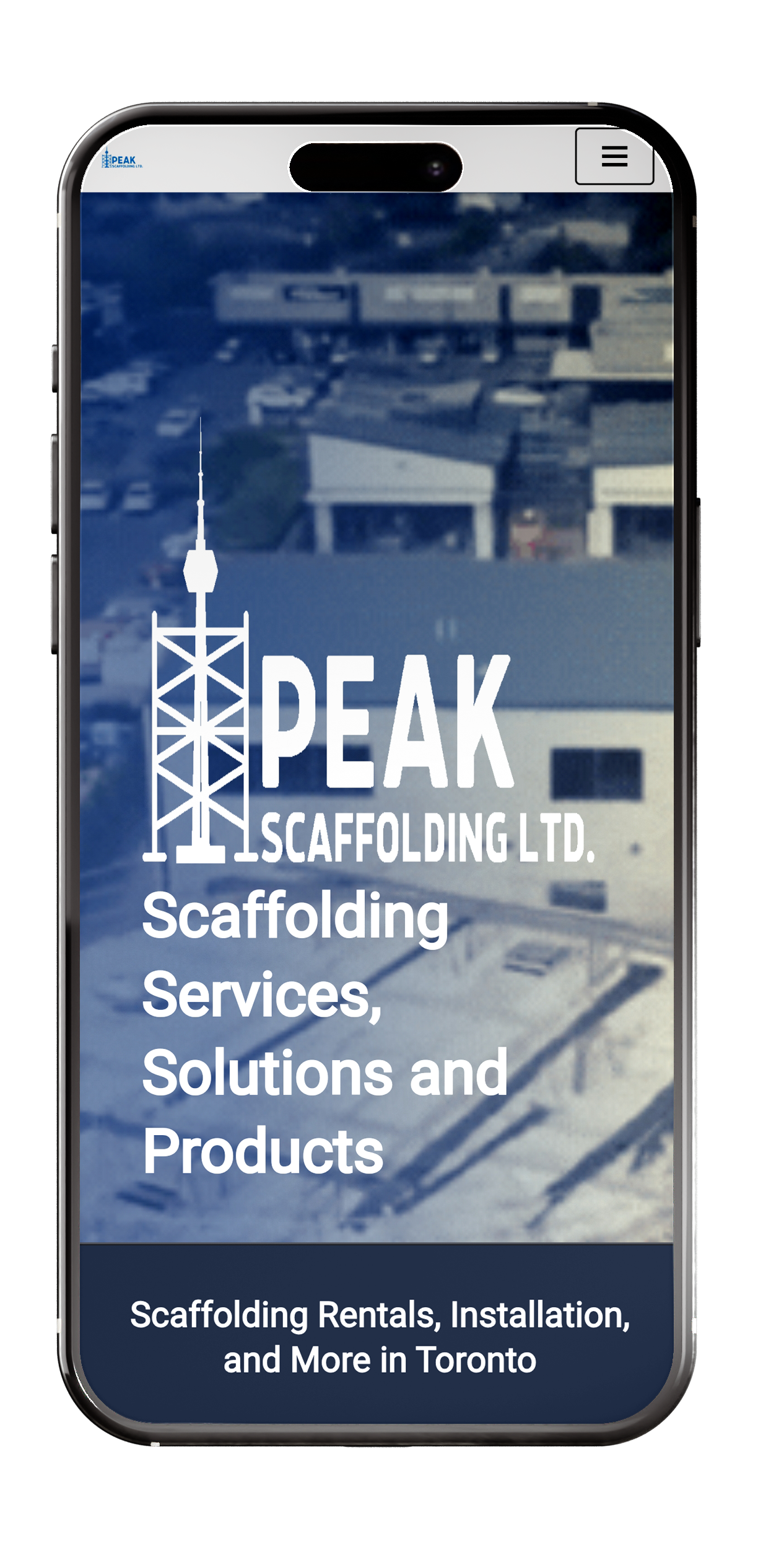 PEAK Scaffolding's old, outdated website