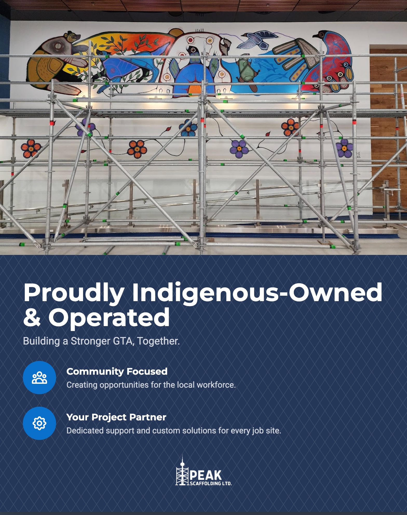 PEAK Scaffolding social media post about their Indigenous ownership